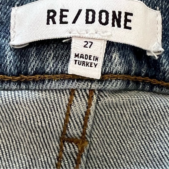 Re/Done 90s High Rise Wide Leg Loose Fit Button Fly Jeans in Rio Fade 27 Ankle - Picture 14 of 15